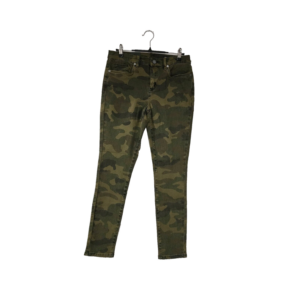BLANKNYC The Reade Crop Size 28‎ Green Camouflage Denim Cotton Skinny Leg